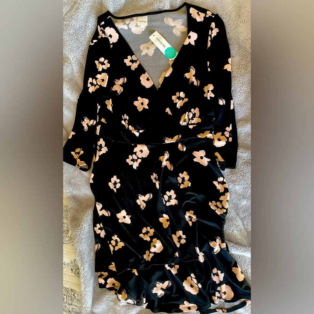 Faux wrap dress.